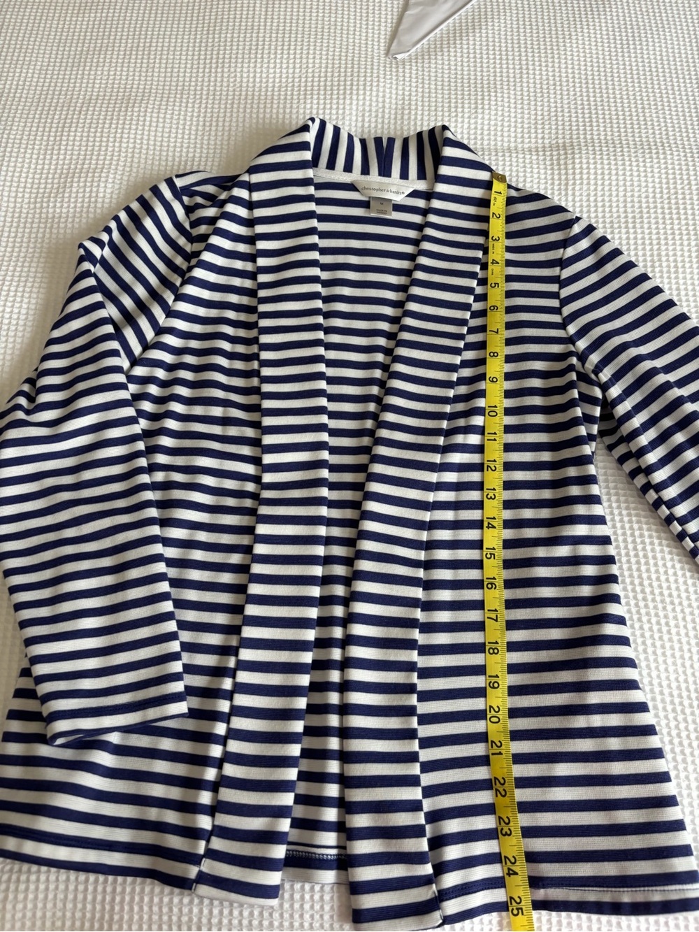 Christopher & Banks Navy and White Striped Top